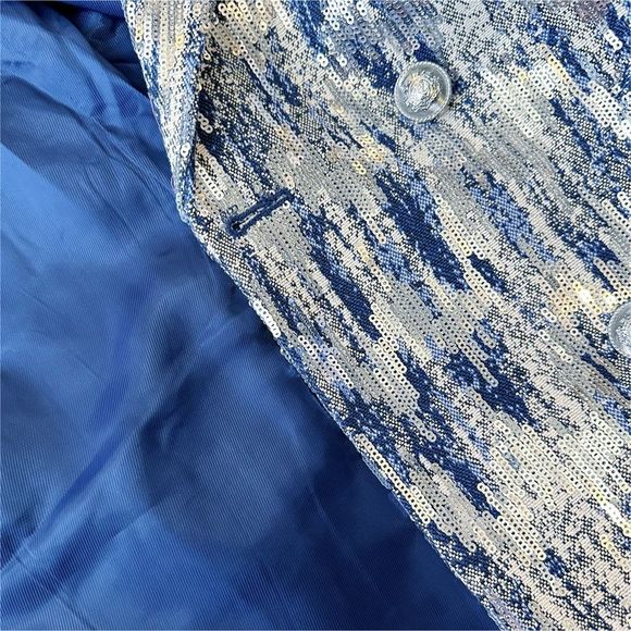 10 Crosby Derek Lam Walter Sequined Tweed Double-Breasted Jacket - Picture 7 of 12